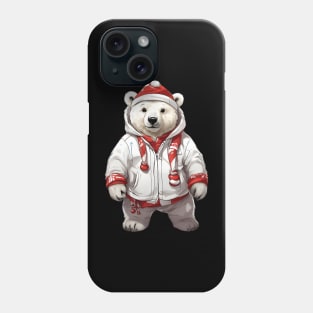 Polar bear wearing a Christmas costume Phone Case