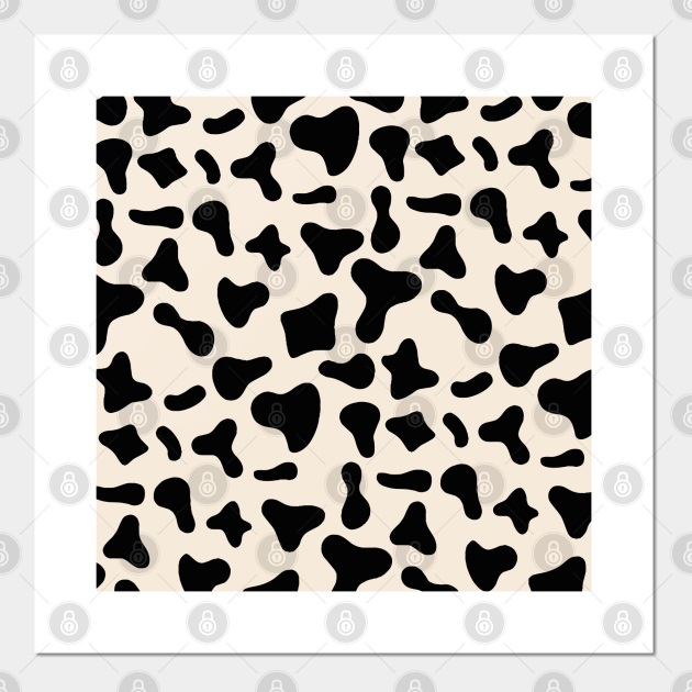 Black Dairy Cow Print Pattern on Milk Background - Cow Print - Posters and  Art Prints | TeePublic