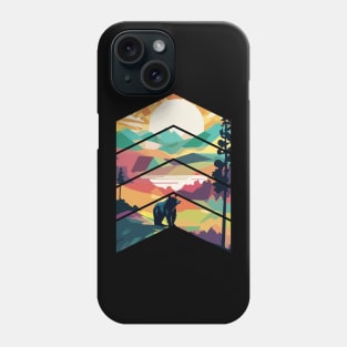 Bear and Mountain Landscape Phone Case