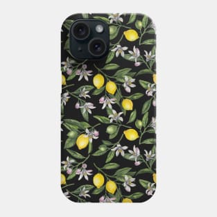 Lemon branches with blossoms and fruit Phone Case