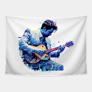 Acoustic Guitar Player Music Performance Abstract Tapestry