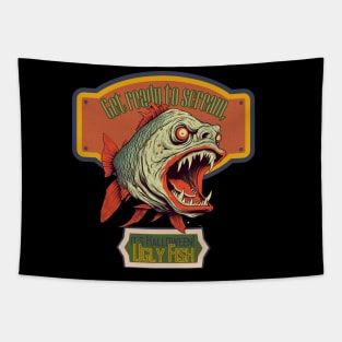 angry fish Tapestry