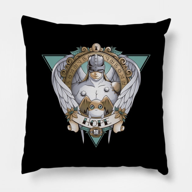 Digimon of Hope Angemon - Angel wings - Patamon Tattoo Pillow by Typhoonic