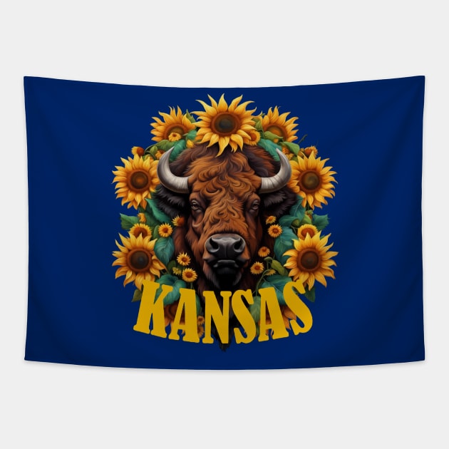 For The Love Of Kansas Kansan Design Tapestry by taiche