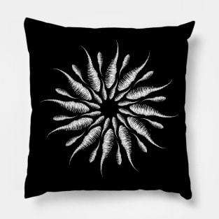 Mandala Circle White Pillow