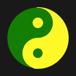 Yin Yang in green and yellow T-Shirt