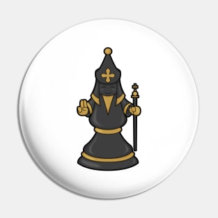 Chess piece Bishop at Chess with Staff Pin