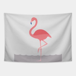 PINK FLAMINGO WADING Tapestry