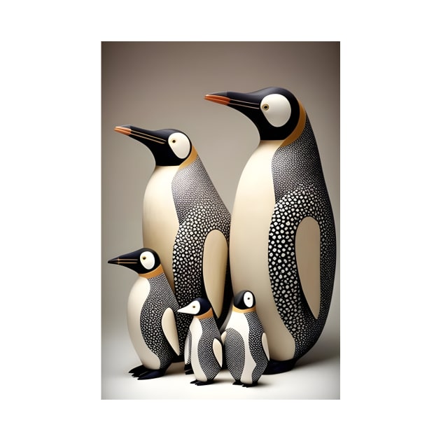 Happy Penguin Family - Inuit art by Mistywisp