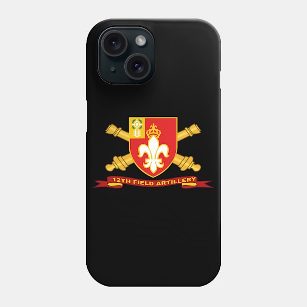 12th Field Artillery w Br - Ribbon Phone Case by twix123844