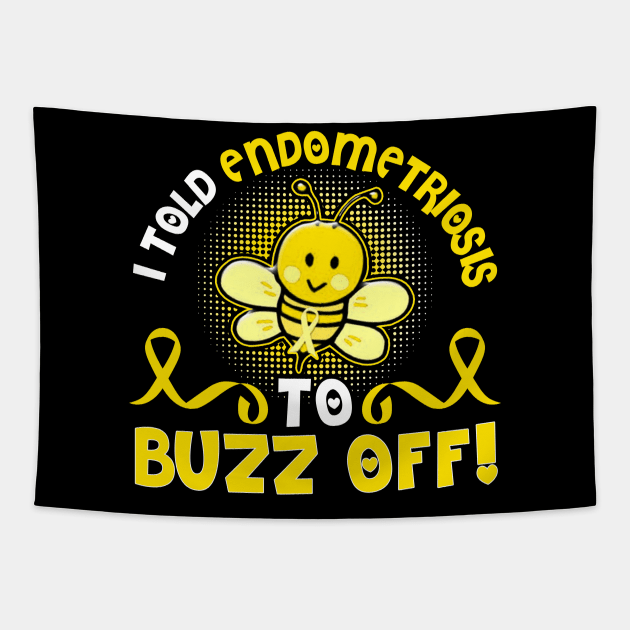 funny endometriosis bee warrior Tapestry by TeesCircle