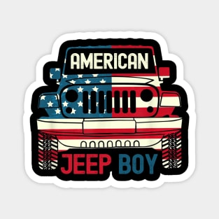 American Jeep Boy Usa flag jeep Magnet