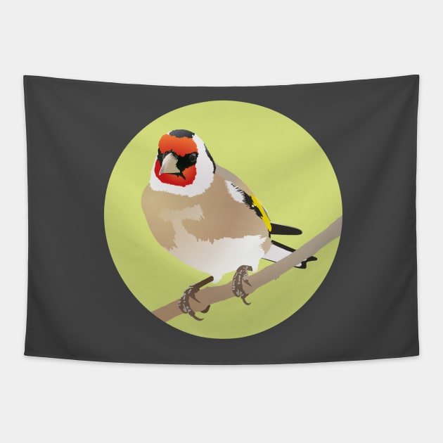 European Goldfinch Tapestry by AnthonyZed