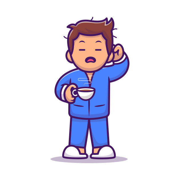 Discover Sleepy Guy Holding Coffee - Coffee - T-Shirt