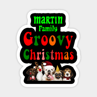 Family Christmas - Groovy Christmas MARTIN family, family christmas t shirt, family pjama t shirt Magnet