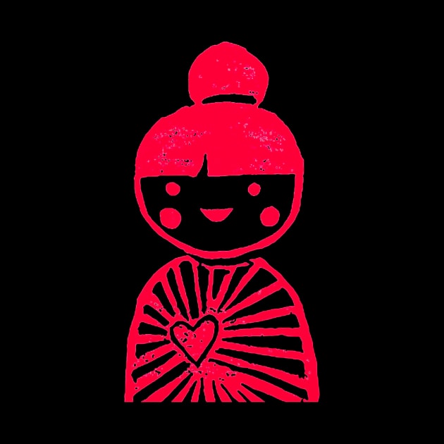 bespokentoken kokeshi print by bespokentoken