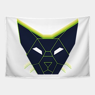 Geometric Abstract Cat Colorful and Retro Design Colorful Egyptian Inspiration Tapestry