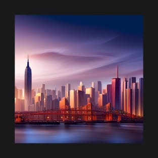 Manhattan skyline at sunset T-Shirt