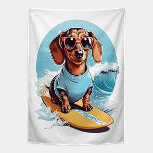 Surfing Dachshund Tapestry