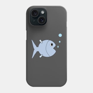 Blue fish doodle drawing Phone Case