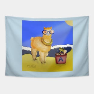 Llama ready to go for a swim Tapestry