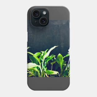 Peace lily green flower leaves. Phone Case