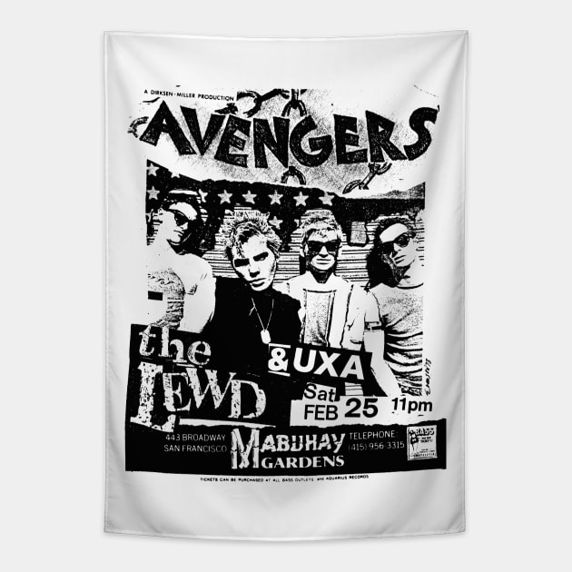 Avengers Punk Flyer Tapestry by Punk Flyer Archive
