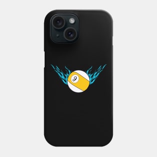 9 Ball with Teal Flames Phone Case