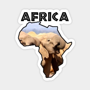 African Continent Elephant Drinks Magnet