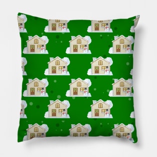 Christmas House Pattern Pillow