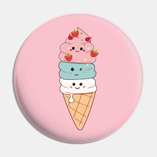 Sweet Kawaii Ice Cream Lovers Summer for boys girls Teens Pin