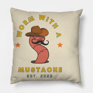 Worm With A Mustache Pillow