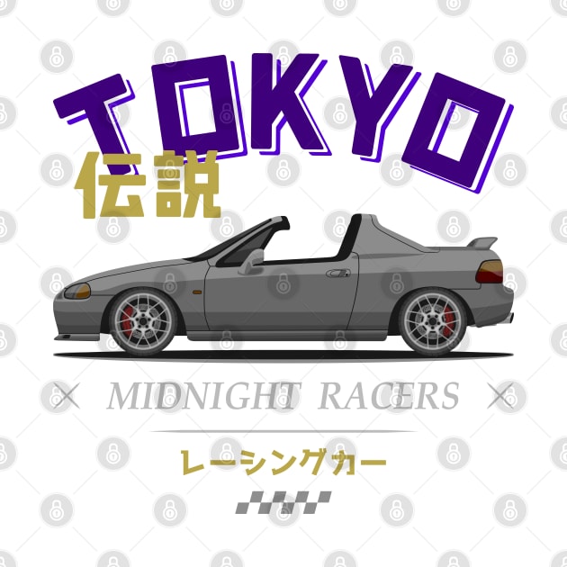 Midnight Racer Silver Del Sol JDM by GoldenTuners