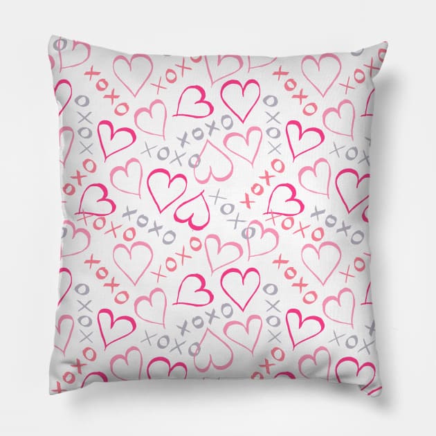 Love Hearts, XOXO Pillow by MitaDreamDesign