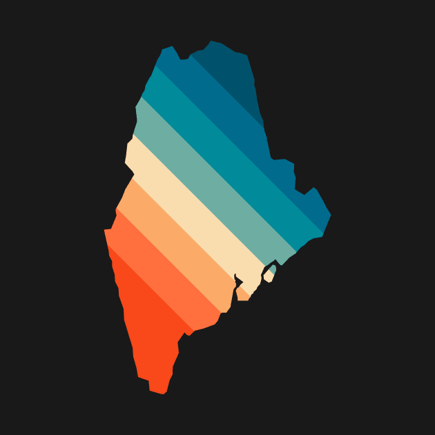 Maine State Retro Map by n23tees