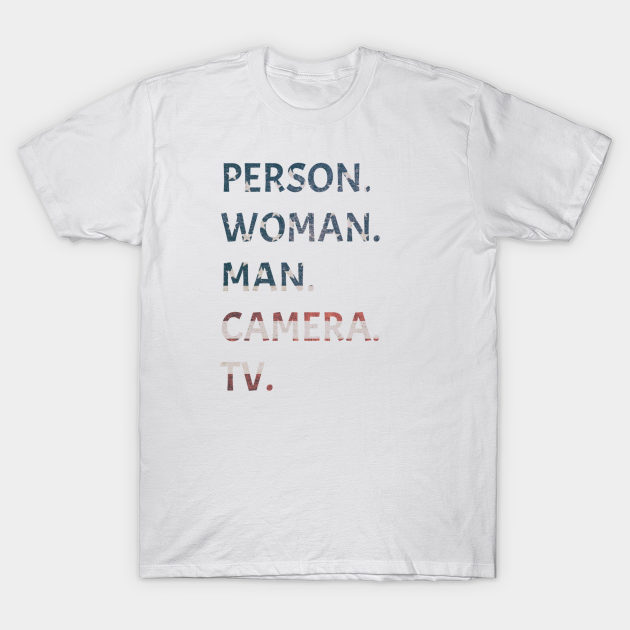 person camera man woman tv t shirt