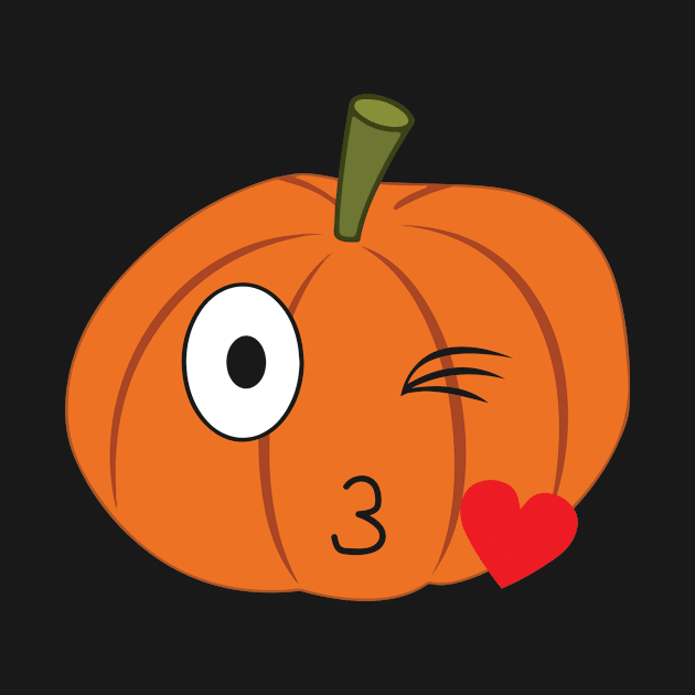 Pumpkin Emoji Emoticon Heart Kiss Wink Halloween product by BUBLTEES