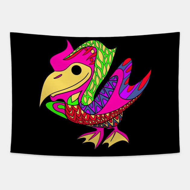 cute pelican bird in ecopop mandala pattern Tapestry by jorge_lebeau