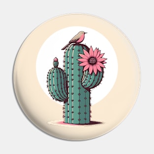 Serene Desert Oasis - Flowering Cactus Pin