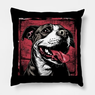 Retro Art American Pit Bull Terrier Dog Lover Pillow