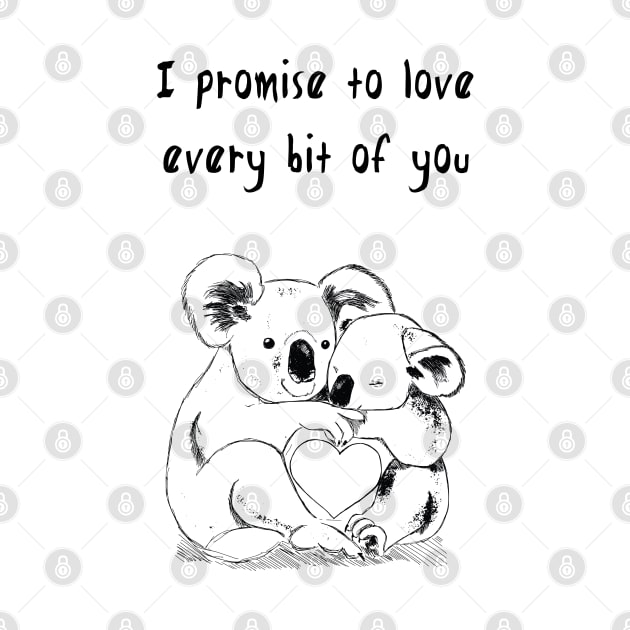 I promise to love every bit of you koala lover Hearts by AA