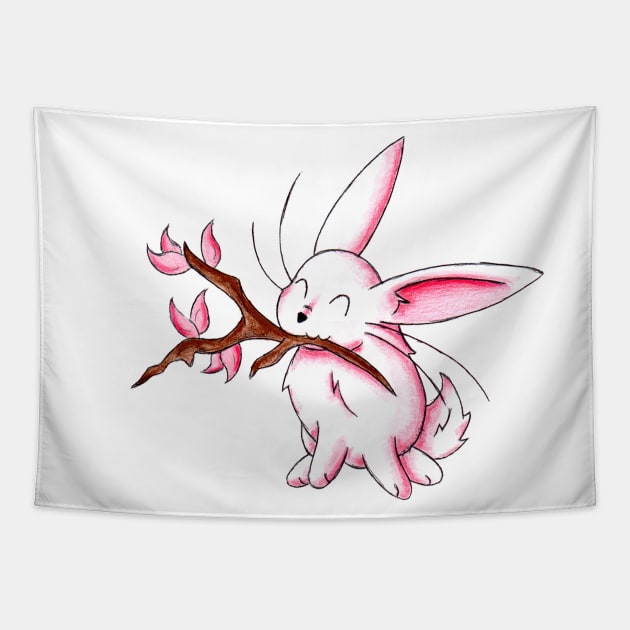 Bunny Blossoms Tapestry by KristenOKeefeArt