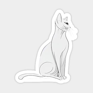 Monochrome outline cat Magnet