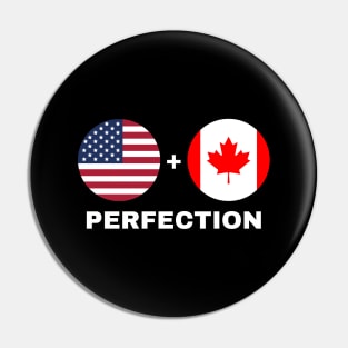 Canadian Plus American Perfection Mix Heritage Flag Gift Pin