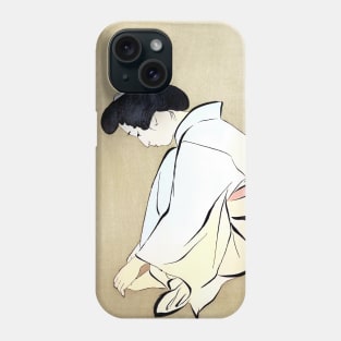 Japanese Woman in Kimono taking care of herself Phone Case