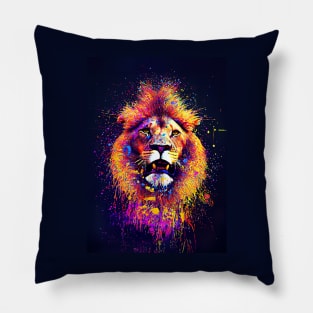 Splatter Paint Lion Pillow