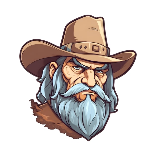 Old American trapper, wild west by Clearmind Arts