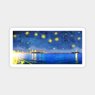 Starry Night Over The Hudson Magnet