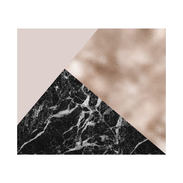 Layered rose gold and black campari marble by marbleco