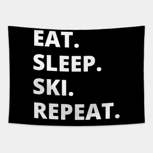 Eat Sleep Ski Repeat Tapestry